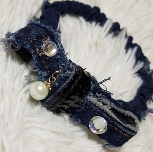 Tasty Raw Edge Denim "Rory" Ponytail Scrunch-Me